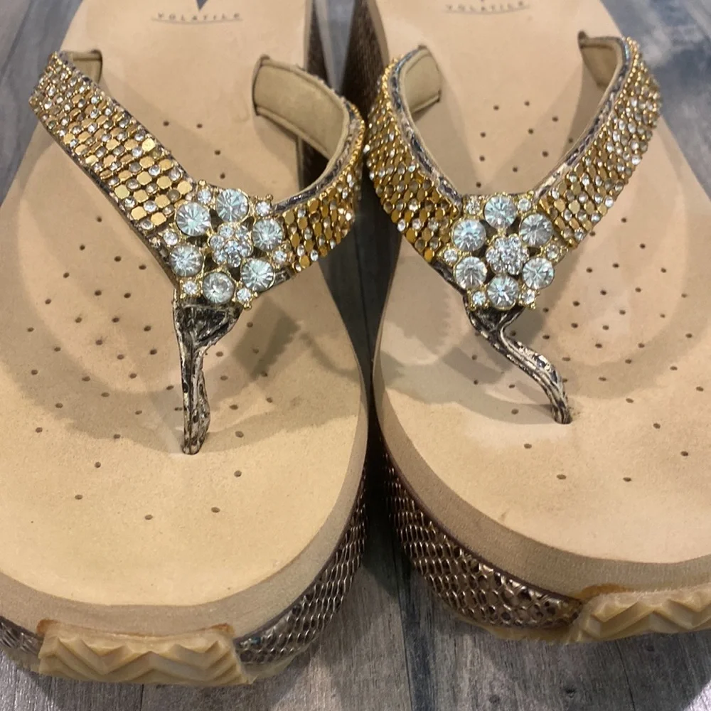 Snakeskin and Rhinestone Volatile Sandals - Picture 11 of 15